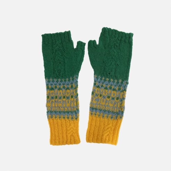 Dee’s Loominary, hand knitted, wool blend fingerless gloves. - Picture 1 of 3